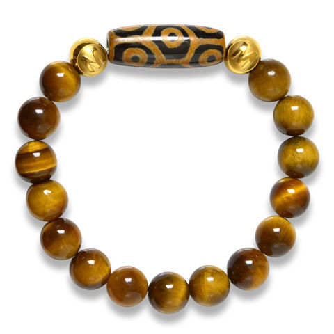 Picture of Mulany MB8032 Tiger Eye Stone With Dzi Charm Healing Bracelet