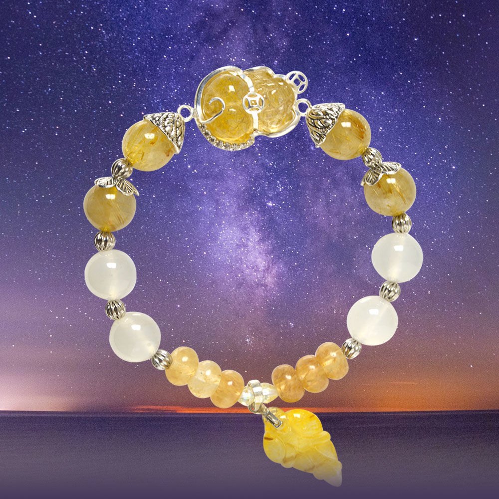 Picture of Mulany MB8044 Rutilated Quartz With Pixiu Charm Healing Bracelet
