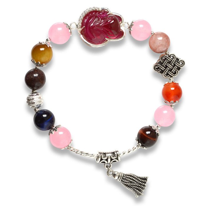 Hình ảnh Vòng Tay Phong Thủy MB8047 Đá Thiên  Nhiên 7 Luân Xa 