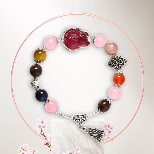 Picture of Mulany MB8047 Multicolor Stone With Fox Charm Healing Bracelet