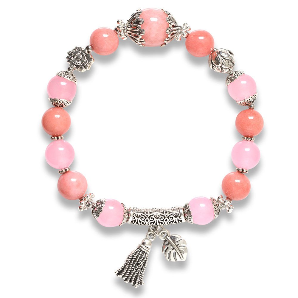 Picture of Mulany MB8048 Chalcedony Stone With Silver Charm Healing Bracelet