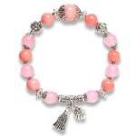 Picture of Mulany MB8048 Chalcedony Stone With Silver Charm Healing Bracelet