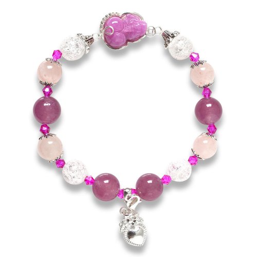 Picture of Mulany MB8049 Strawberry Quartz With Ruby Pixiu Charm Healing Bracelet