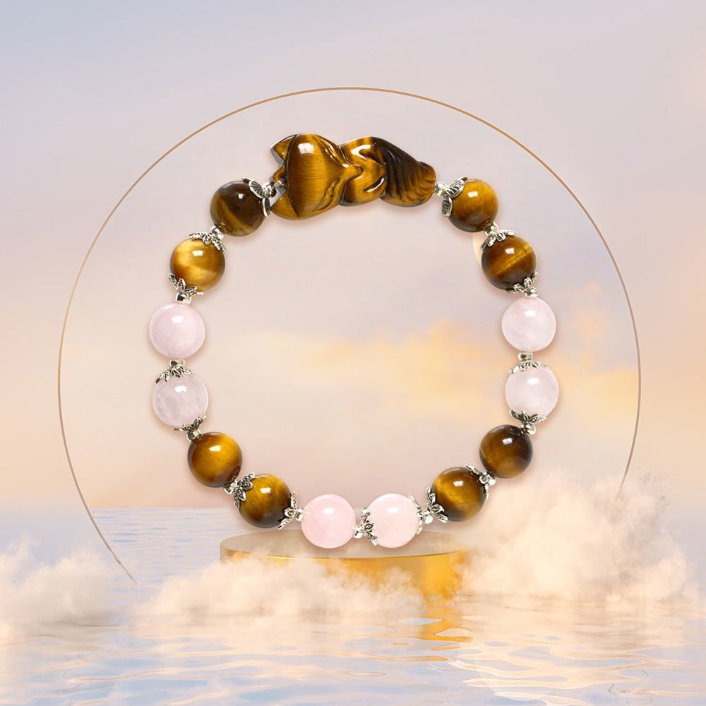 Picture of Mulany MB8050 Tiger Eye Stone With Fox Charm Healing Bracelet