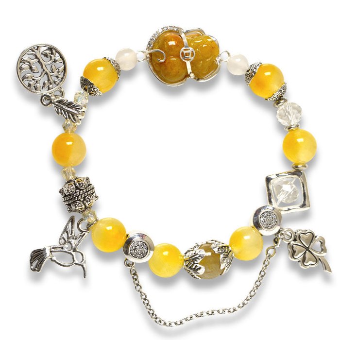 Hình ảnh Vòng Tay MB8052 Thạch Anh Vàng Với Charm Tỳ Hưu