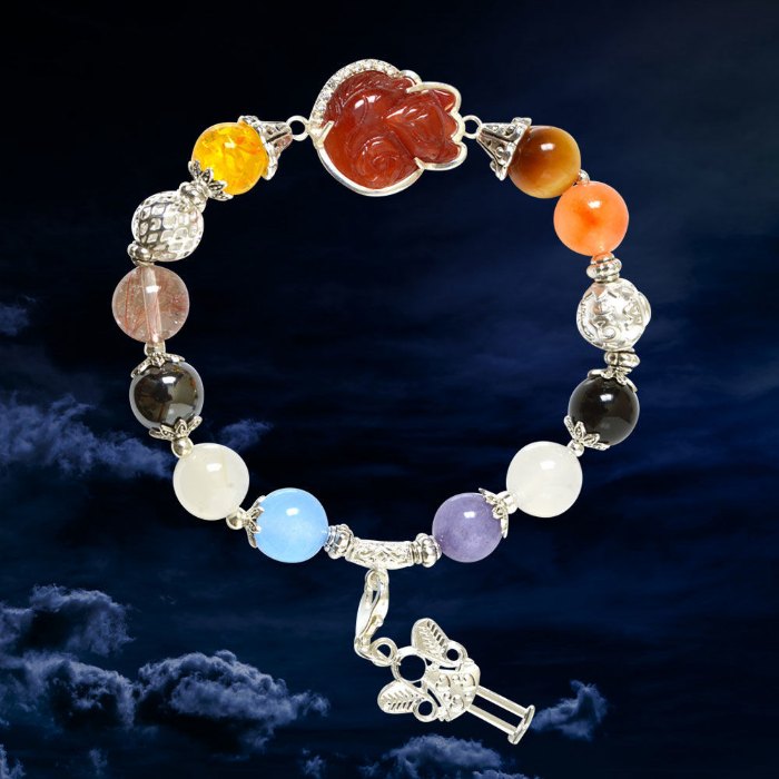 Picture of Mulany MB8057 Multicolor Stone With Fox Charm Healing Bracelet