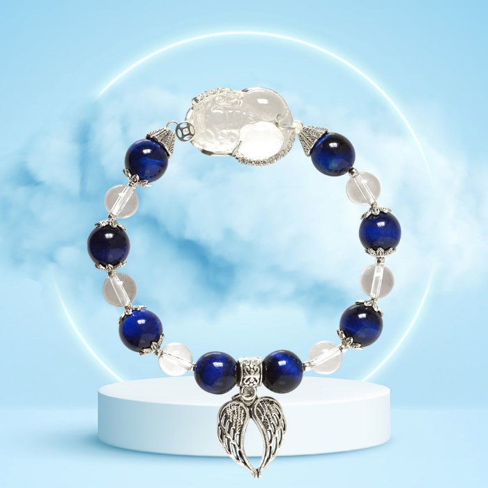 Picture of Mulany MB8059 Blue Tiger Eye With Pixiu Charm Healing Bracelet