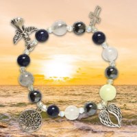 Picture of Mulany MB8063 Jade Glow In The Dark Healing Bracelet
