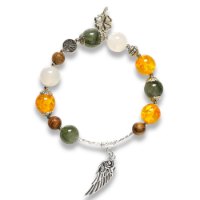 Picture of Mulany MB8064 Rutilated Quartz and Amber Healing Bracelet