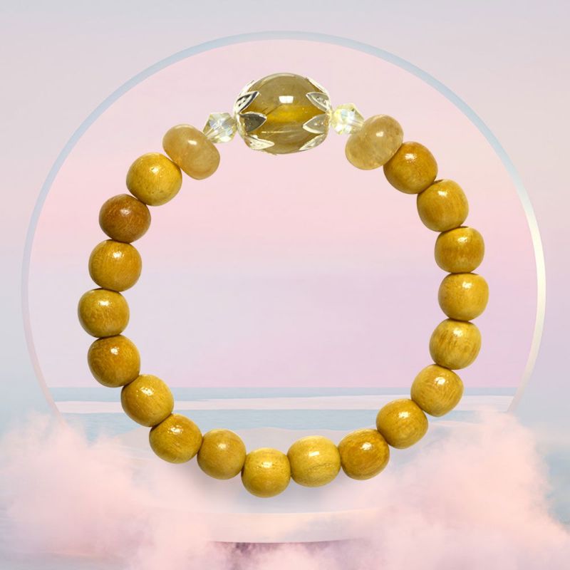 Picture of Mulany MBK8003 Mulberry & Golden Rutilated Quartz Healing Bracelet