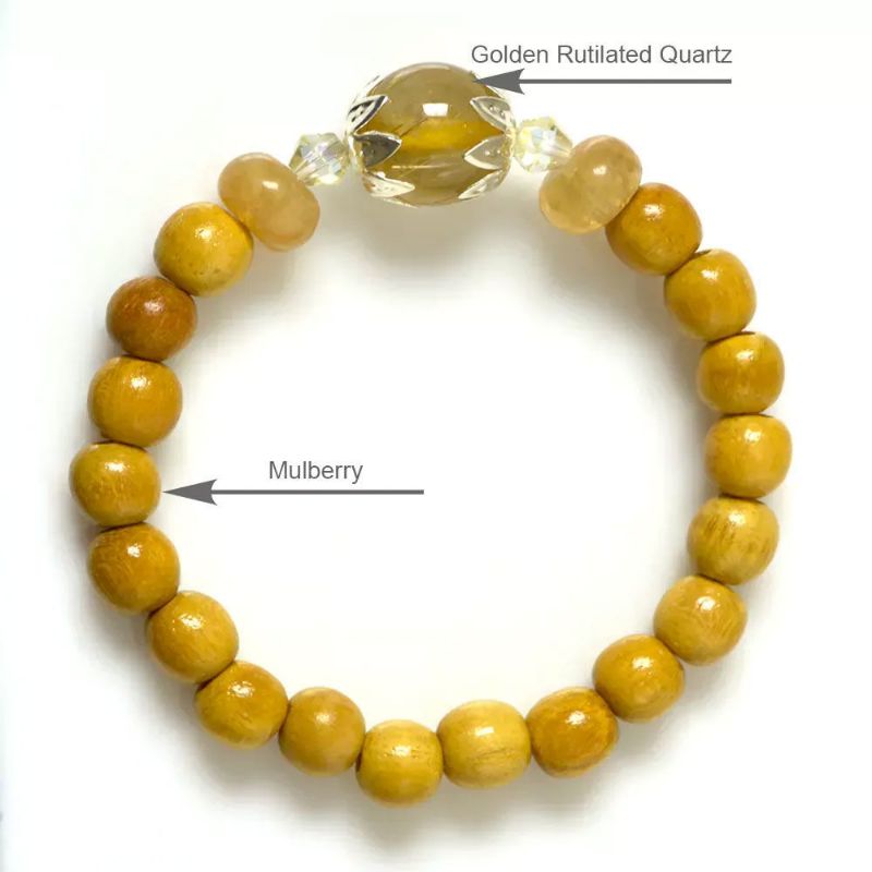 Picture of Mulany MBK8003 Mulberry & Golden Rutilated Quartz Healing Bracelet