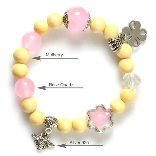 Picture of Mulany MBK8007 Mulberry & Rose Quartz Kids Healing Bracelet