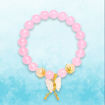 Picture of Mulany MB8003 Rose Quartz With Butterfly Charm Healing Bracelet