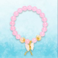Hình ảnh Vòng Tay Mulany MB8001 Thạch Anh Hồng Với Charm Bướm