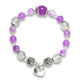 Picture of Mulany MB8015 Amethyst With Heart Charm Healing Bracelet