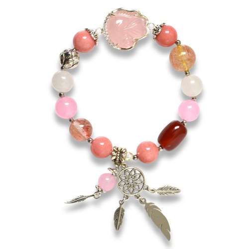 Picture of Mulany MB8022 Natural Stones With Fox Charm Healing Bracelet