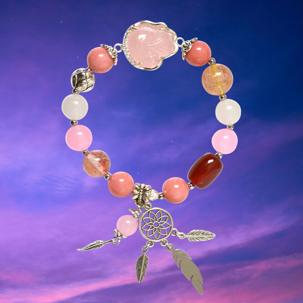 Picture of Mulany MB8022 Natural Stones With Fox Charm Healing Bracelet