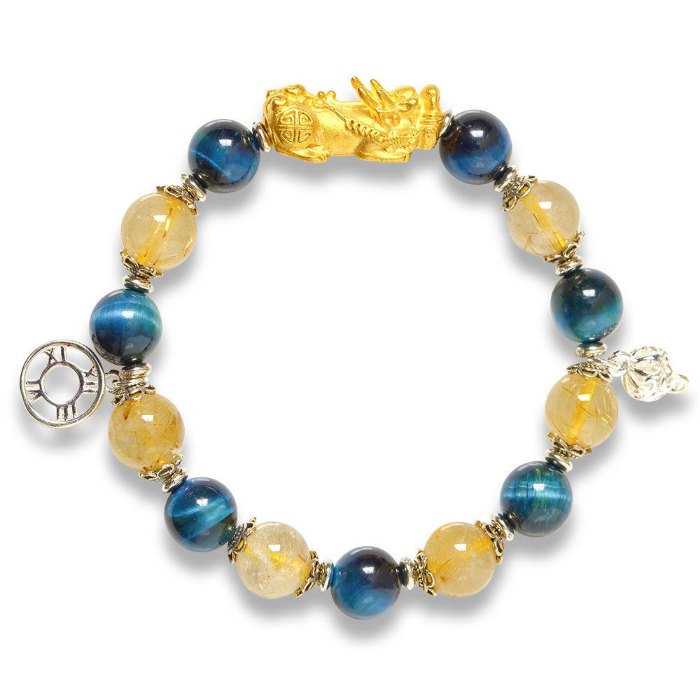 Hình ảnh Vòng Tay Mulany MB8024 Thạch Anh Vàng & Mắt Hổ