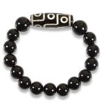 Picture of Mulany MB8030 Obsidian Stone With Dzi Charm Healing Bracelet