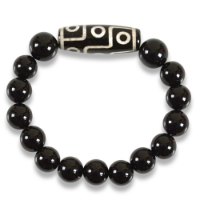 Picture of Mulany MB8030 Obsidian Stone With Dzi Charm Healing Bracelet
