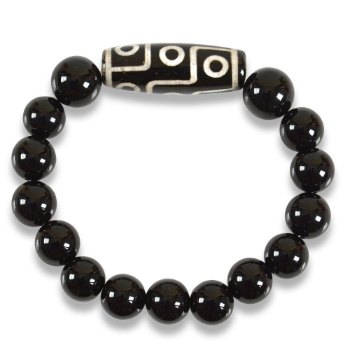 Picture of Mulany MB8030 Obsidian Stone With Dzi Charm Healing Bracelet
