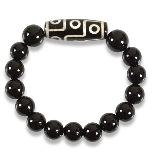 Picture of Mulany MB8030 Obsidian Stone With Dzi Charm Healing Bracelet