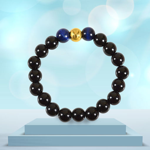 Picture of Mulany MB8034 Obsidian Stone Healing Bracelet