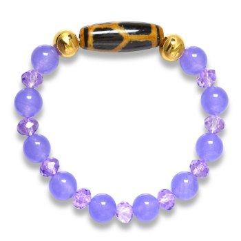 Picture of Mulany MB8036 Amethyst Stone With Dzi Charm Healing Bracelet