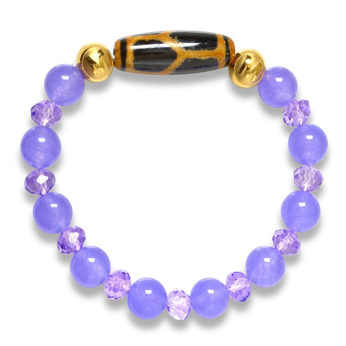 Hình ảnh Vòng Tay MB8036 Thạch Anh Tím Với Charm Dzi