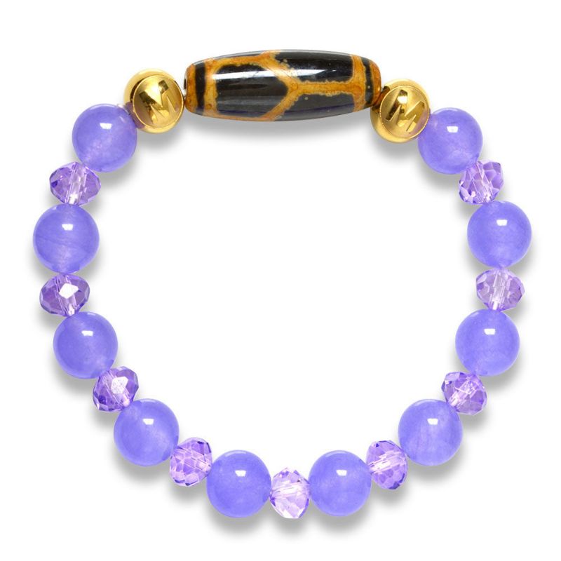 Hình ảnh Vòng Tay MB8036 Thạch Anh Tím Với Charm Dzi