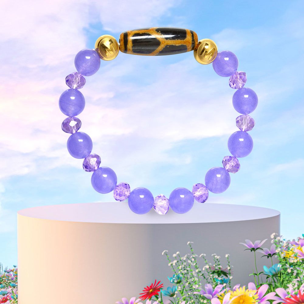 Hình ảnh Vòng Tay MB8036 Thạch Anh Tím Với Charm Dzi