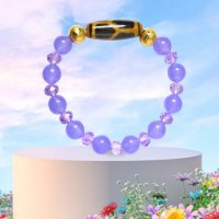Hình ảnh Vòng Tay MB8036 Thạch Anh Tím Với Charm Dzi