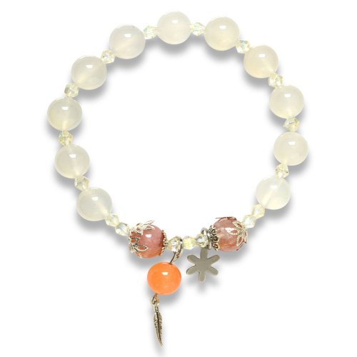 Picture of Mulany MB8037 Moonstone With Silver Charm Healing Bracelet