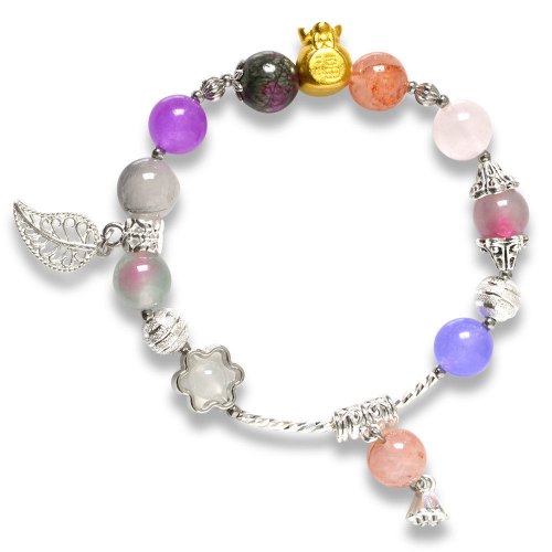 Picture of Mulany MB8055 Multicolor Stone With Silver Charm Healing Bracelet