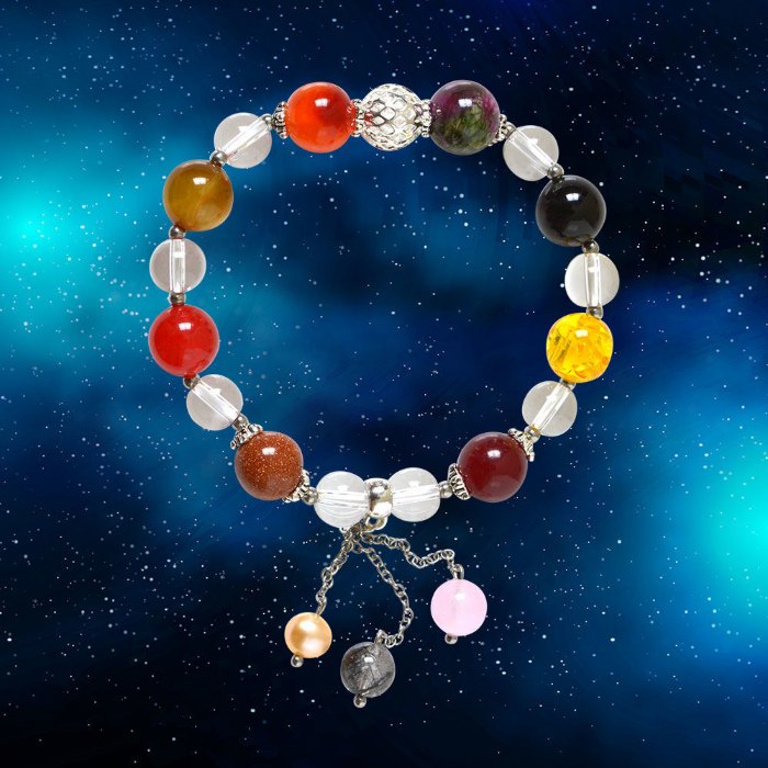 Picture of Mulany MB8056 Multicolor Stone With Beads Charm Healing Bracelet