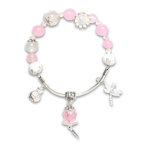 Picture of Mulany MB8070 Rose Quartz With Silver Money Bag Healing Bracelet