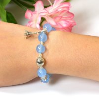 Hình ảnh Vòng Tay Mulany MB8005 Hải Lam Thạch Với Charm Hồ Ly