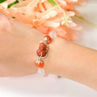 Hình ảnh Vòng Tay Mulany MB8012 Đá Mặt Trăng Với Charm Tỳ Hưu