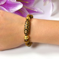 Hình ảnh Vòng Tay MB8032 Đá Mắt Hổ Với Charm Dzi