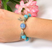 Hình ảnh Vòng Tay Mulany MB8042 Đá Ngọc Bích Với Charm Bạc