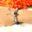 Picture of Mulany MB8058 Blue Tiger Eye With Silver Charm Healing Bracelet