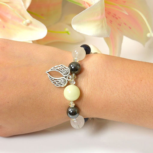 Picture of Mulany MB8063 Jade Glow In The Dark Healing Bracelet