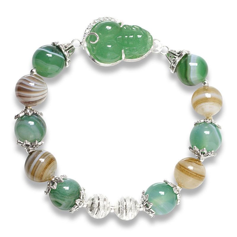 Hình ảnh Vòng Tay Phong Thủy MB8073 Đá Mã Não Với Charm Tỳ Hưu