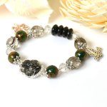 Hình ảnh Vòng Tay Phong Thủy MB8075 Thạch Anh Tóc Đen Với Charm Hồ Ly