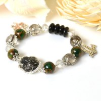 Picture of Mulany MB8075 Black Rutilated & Cloisonne With Fox Charm Healing Bracelet