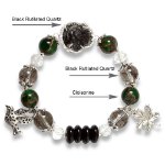 Hình ảnh Vòng Tay Phong Thủy MB8075 Thạch Anh Tóc Đen Với Charm Hồ Ly