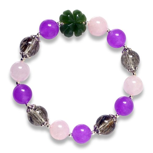 Picture of Mulany MB8078 Amethyst, Rutilated Quartz, Rose Quartz Healing Bracelet