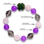 Picture of Mulany MB8078 Amethyst, Rutilated Quartz, Rose Quartz Healing Bracelet