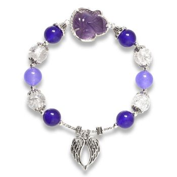Hình ảnh Vòng Tay Phong Thủy MB8079 Thạch Anh Tím Và Charm Hồ Ly