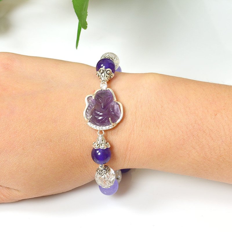 Picture of Mulany MB8079 Amethyst Stone With Fox Charm Healing Bracelet